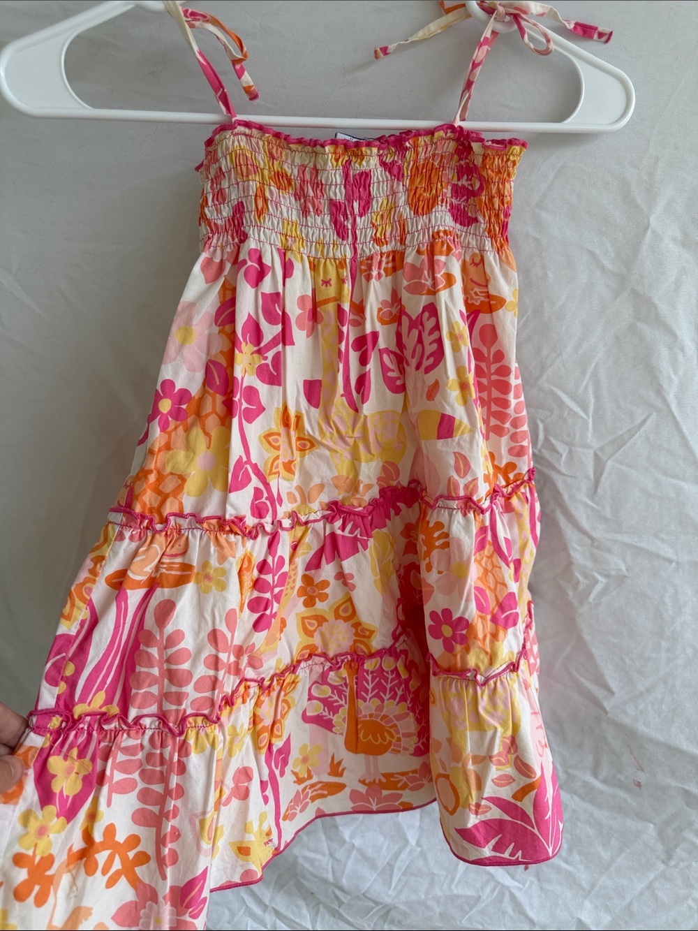 Hartstrings Girls Floral Smocked Dress 6 Summer Vacation